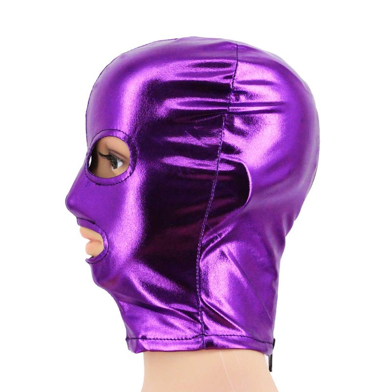 Vimoisa Metallic Cycling Face Neck Mask Hat Ultra Balaclava Hood(Purple) - Image 4